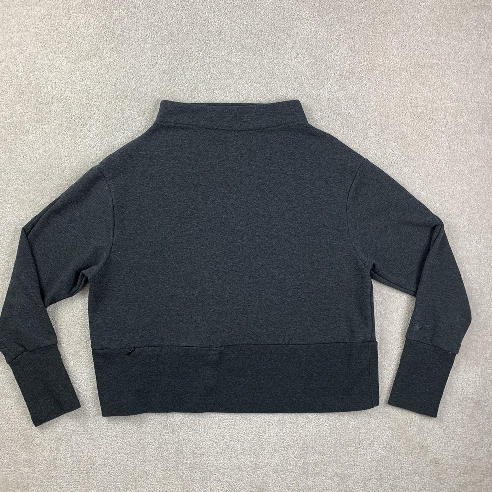 Nike Women's Yoga Training Pullover Top Loose Fit Black Heather M BQ0375-032